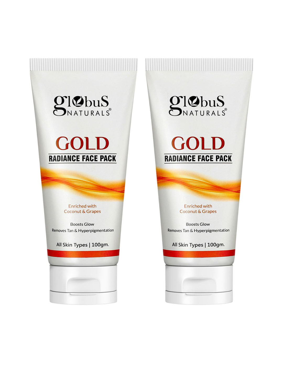 Globus naturals Set Of 2 Gold Radiance Brightening Face Pack With Coconut 100g Each