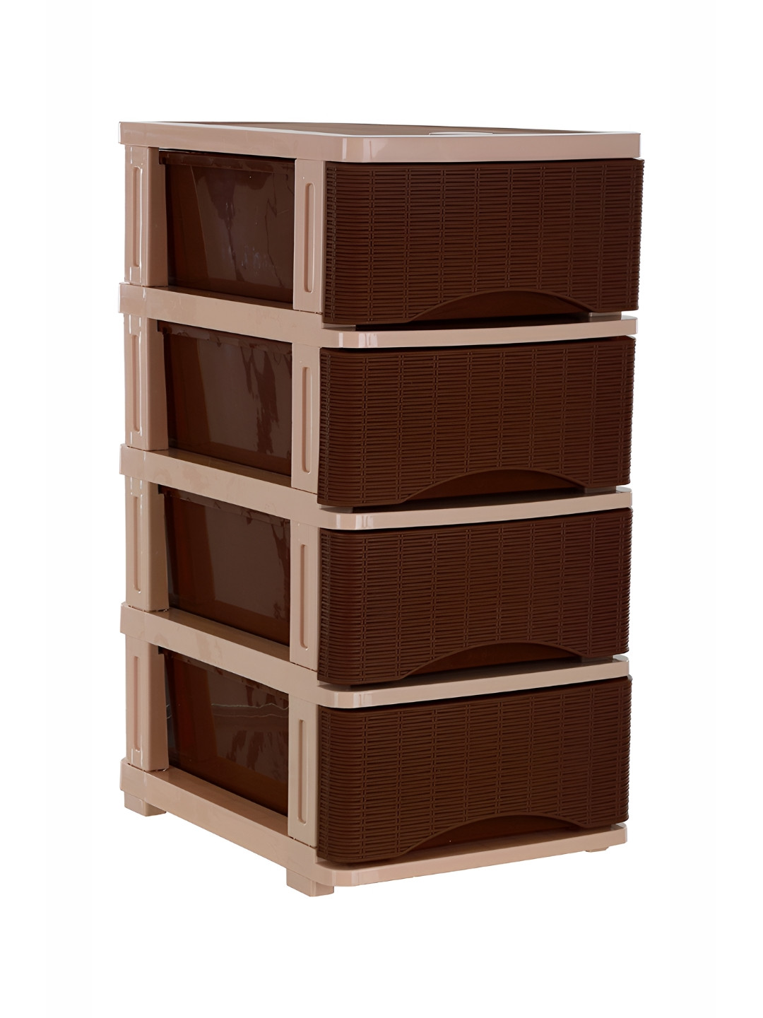Nayasa Cane Tuckins Brown 4 Drawer Multi-Compartment Storage Organisers