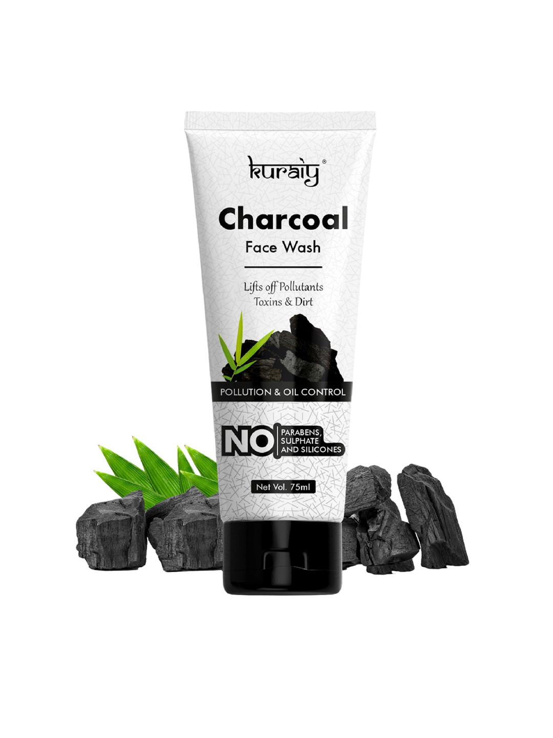 KURAIY Charcoal Face Wash For Pollution & Oil Control 75ml Each