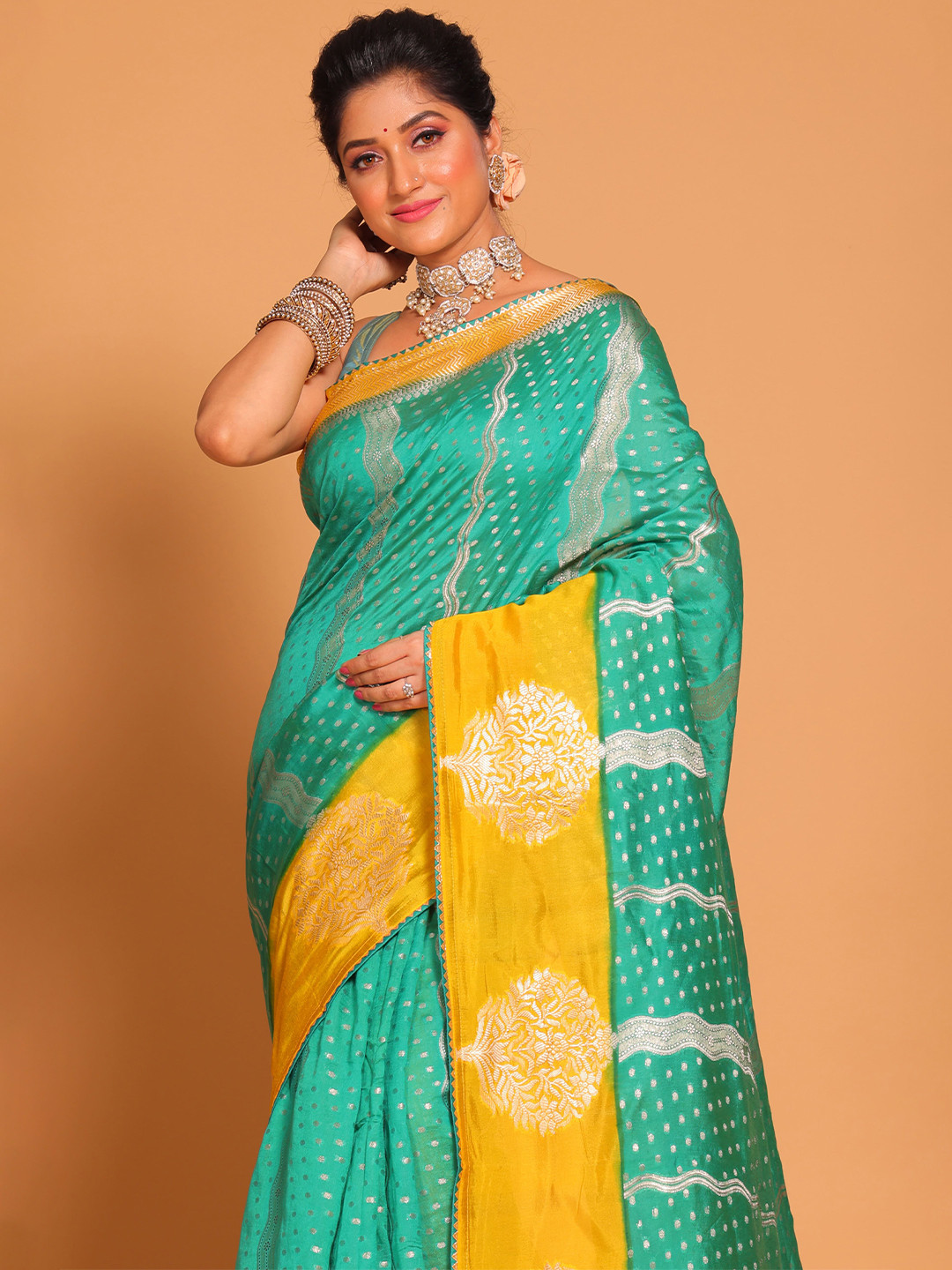 Morchari Striped Zari Art Silk Saree