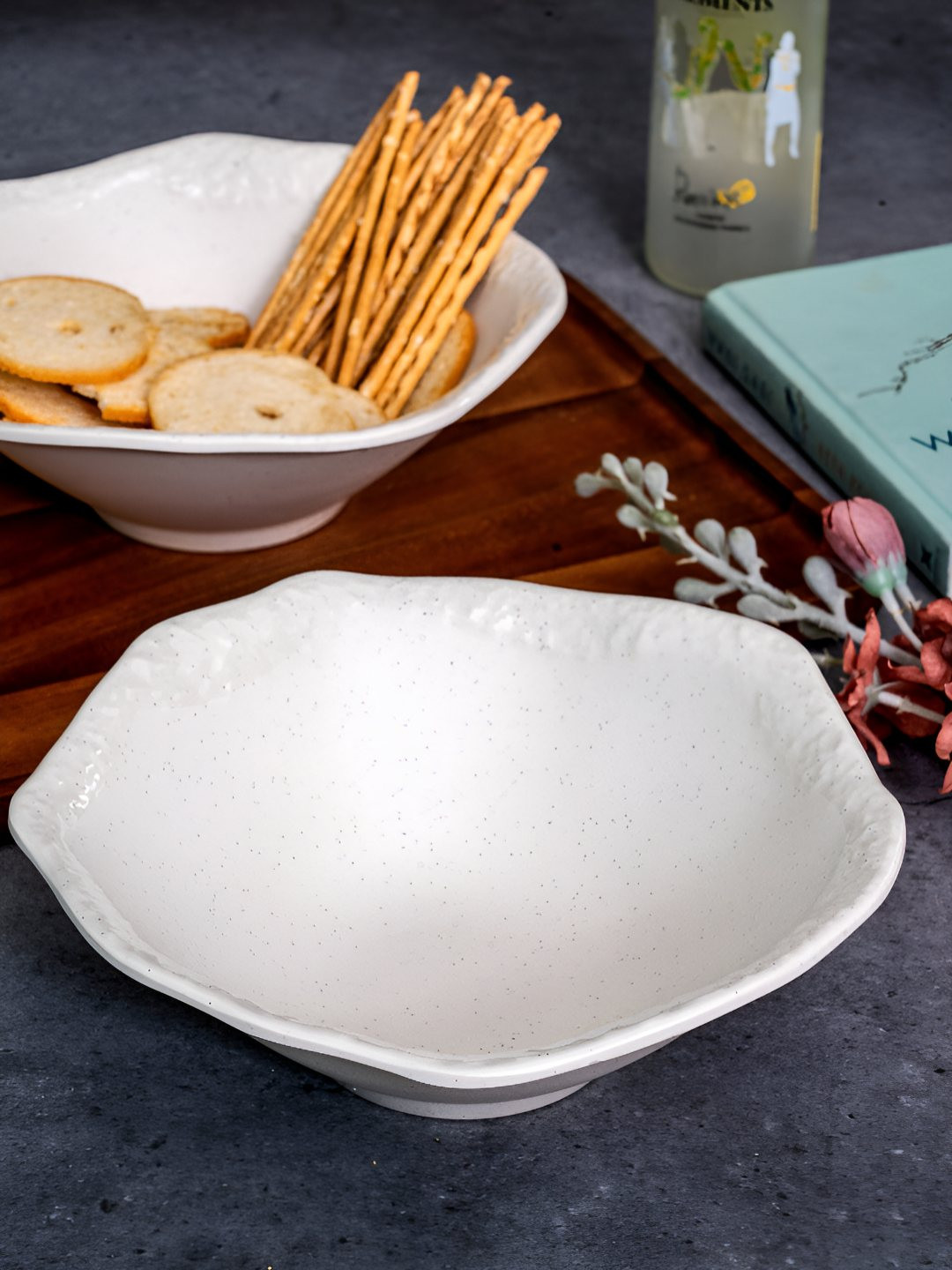 Stehlen White 2 Pieces Glossy Dip Bowls 850 ml Each