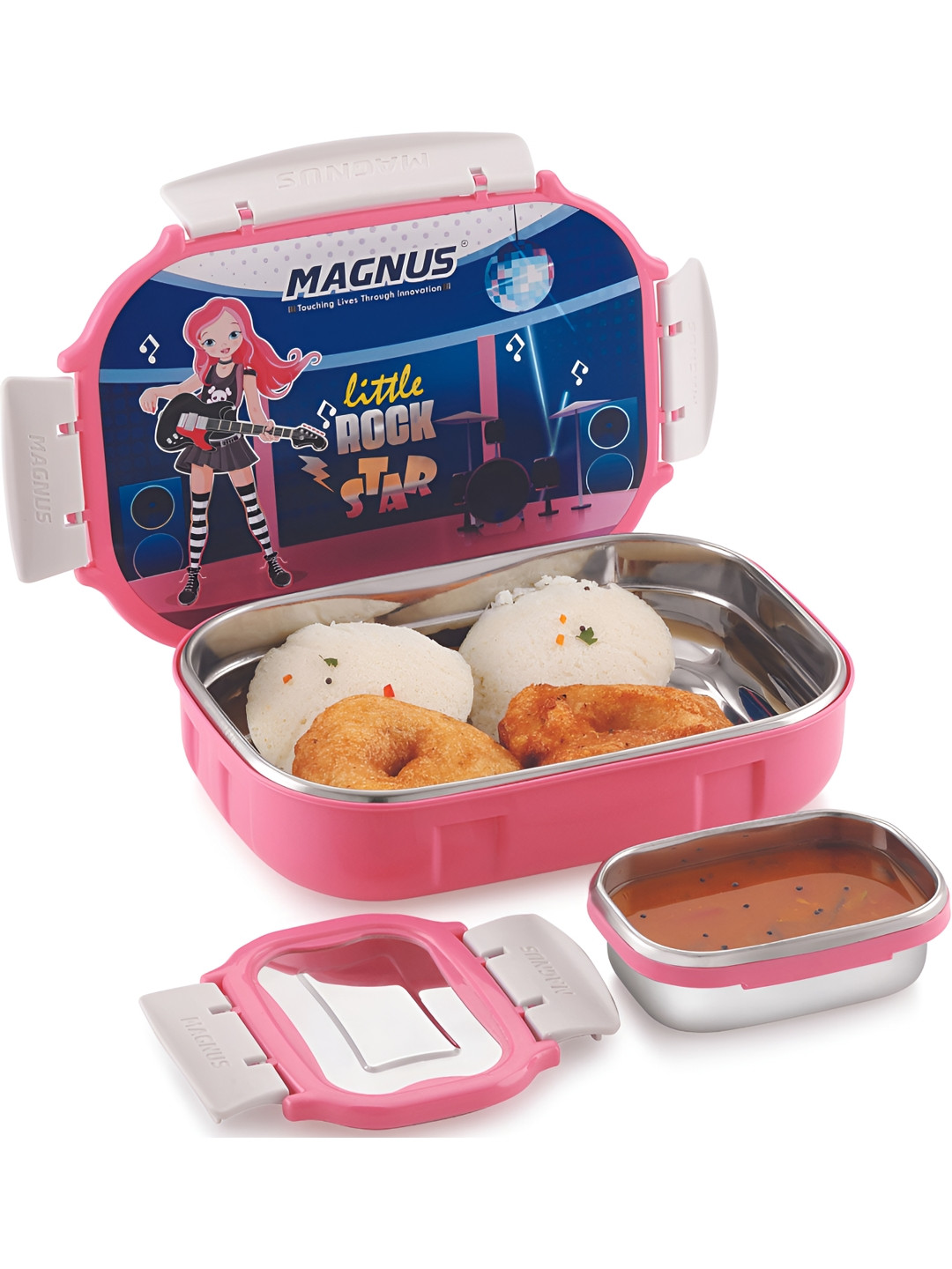 MAGNUS Pink & Blue 2 Pieces Stainless Steel Lunch Box