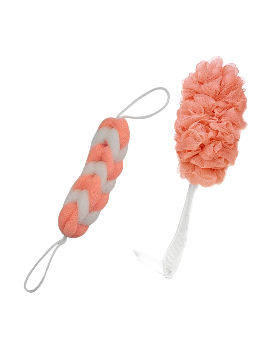 CareDone Set of 2 Soft Back Scrubber Loofah With Long Handle Loofah