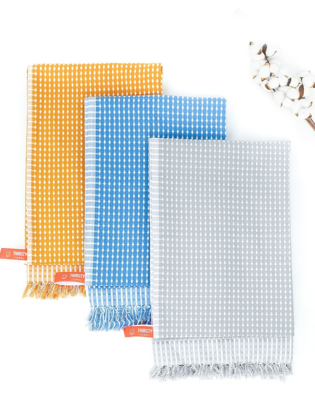 Thirsty Towel Assorted 3 Pieces Printed Pure Cotton 250 GSM Honey Comb Bath Towels