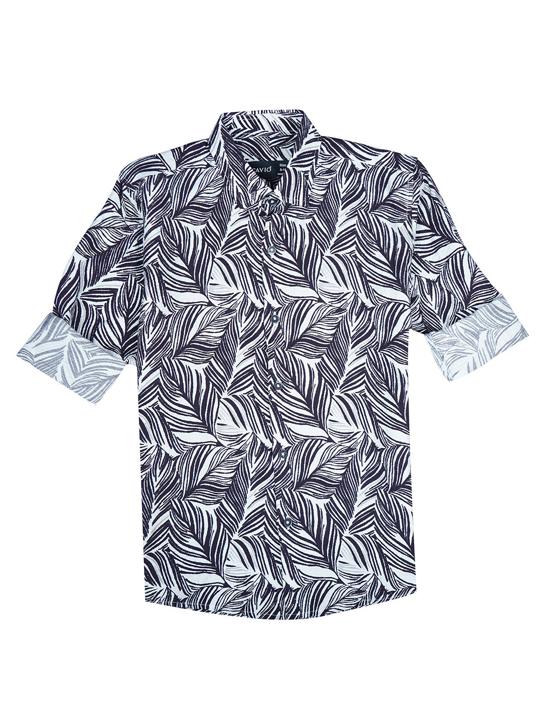 CAVIO Boys Comfort Tropical Printed Spread Collar Casual Shirt