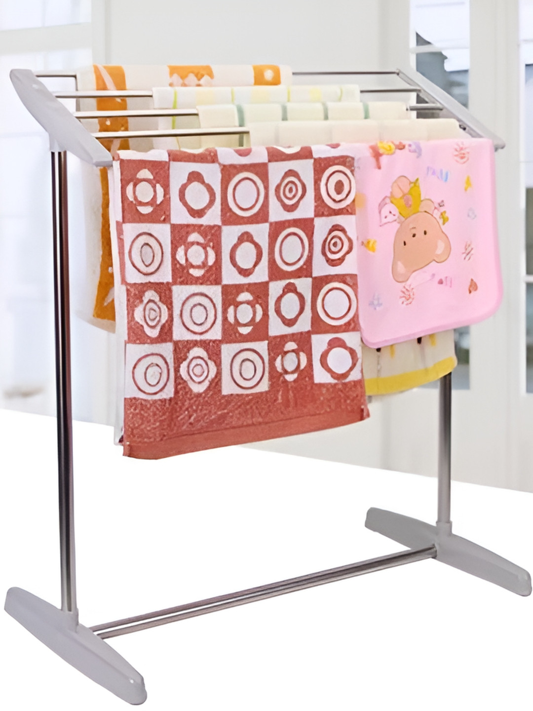 KriShyam White Cloth Dryer Stand Rack