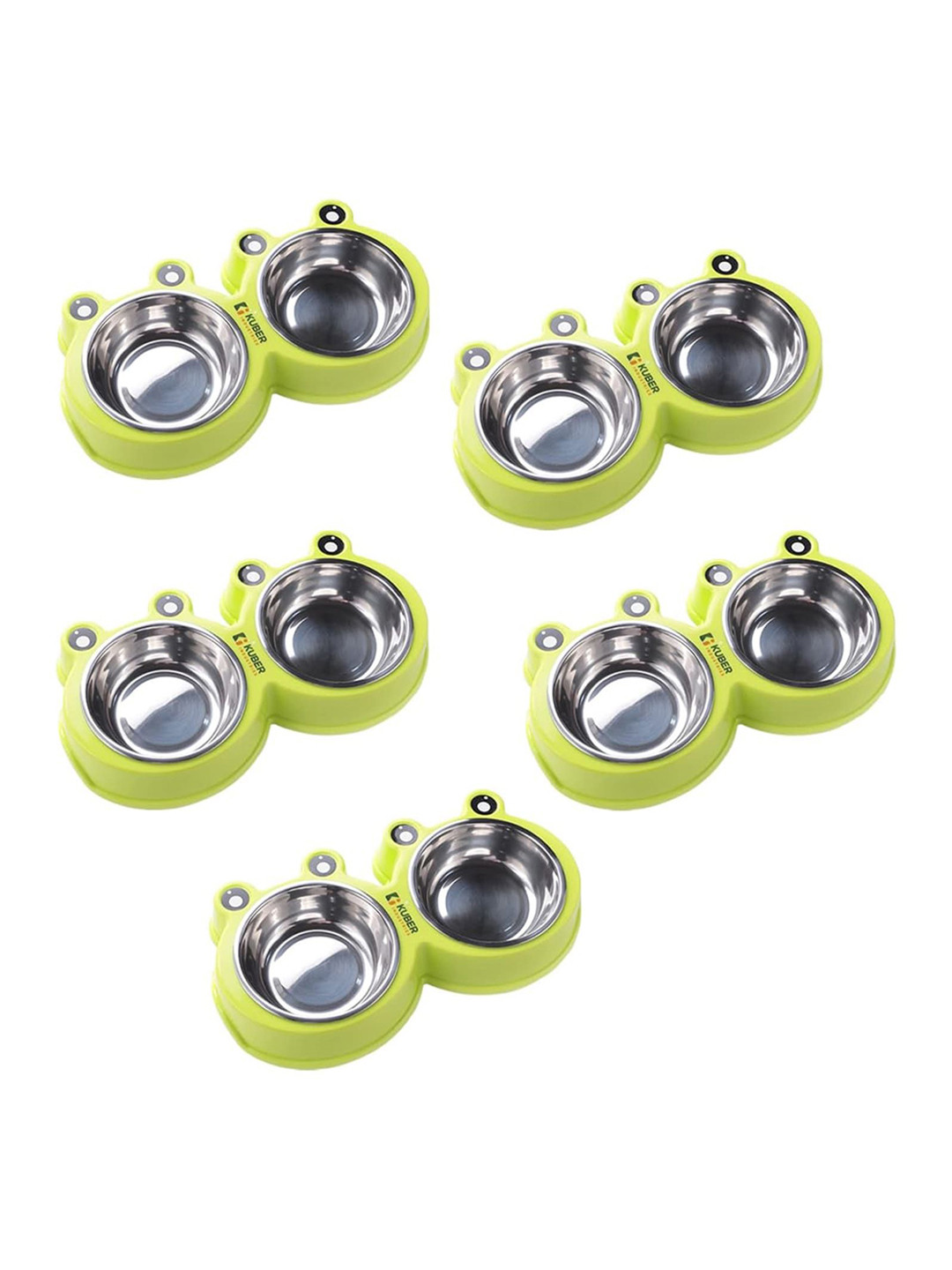 Kuber Industries Set Of 5 Stainless Steel Dog Food Bow