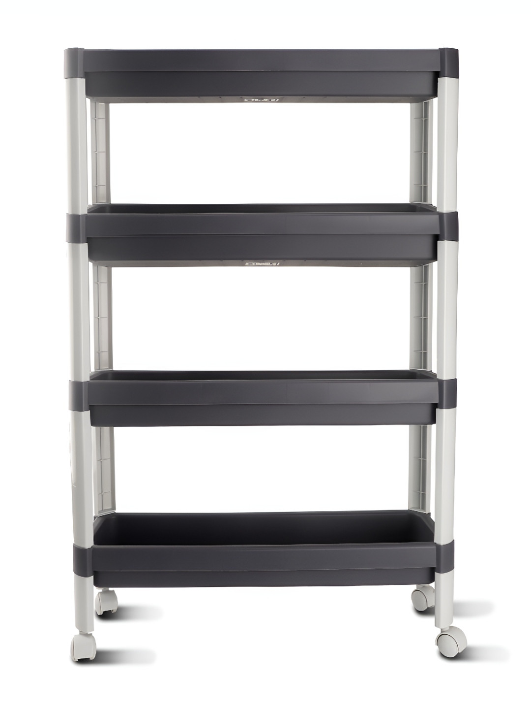 Nayasa Slim Grey 4-Shelf Multipurpose Plastic Trolley