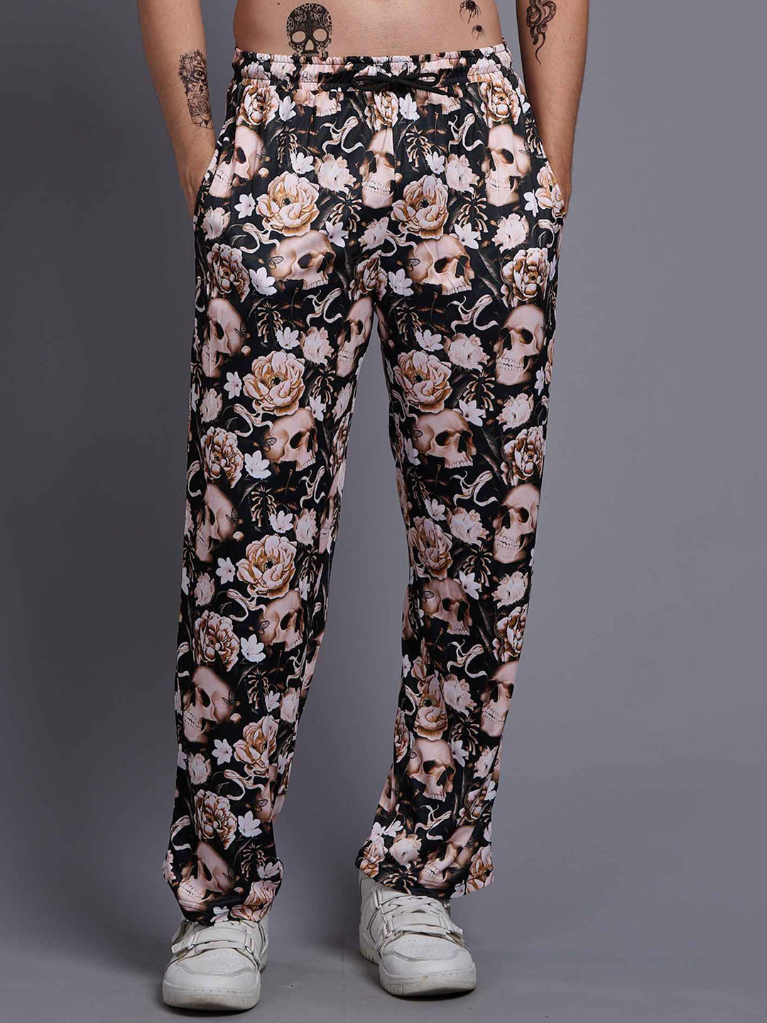 GO DEVIL Men Printed Original Loose Fit High-Rise Trousers