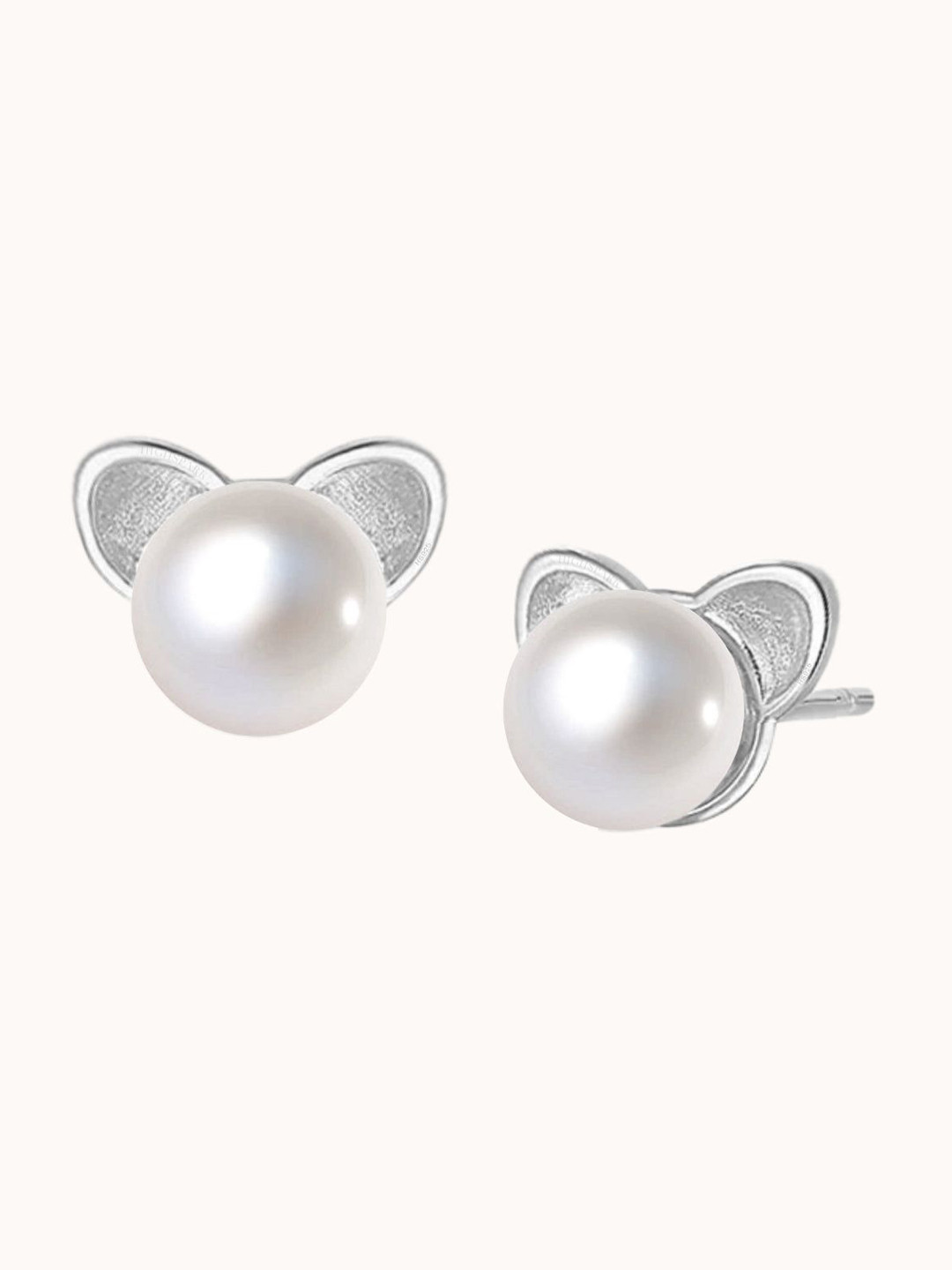 HighSpark 925 Sterling Silver Animal Shaped Pearls Studs