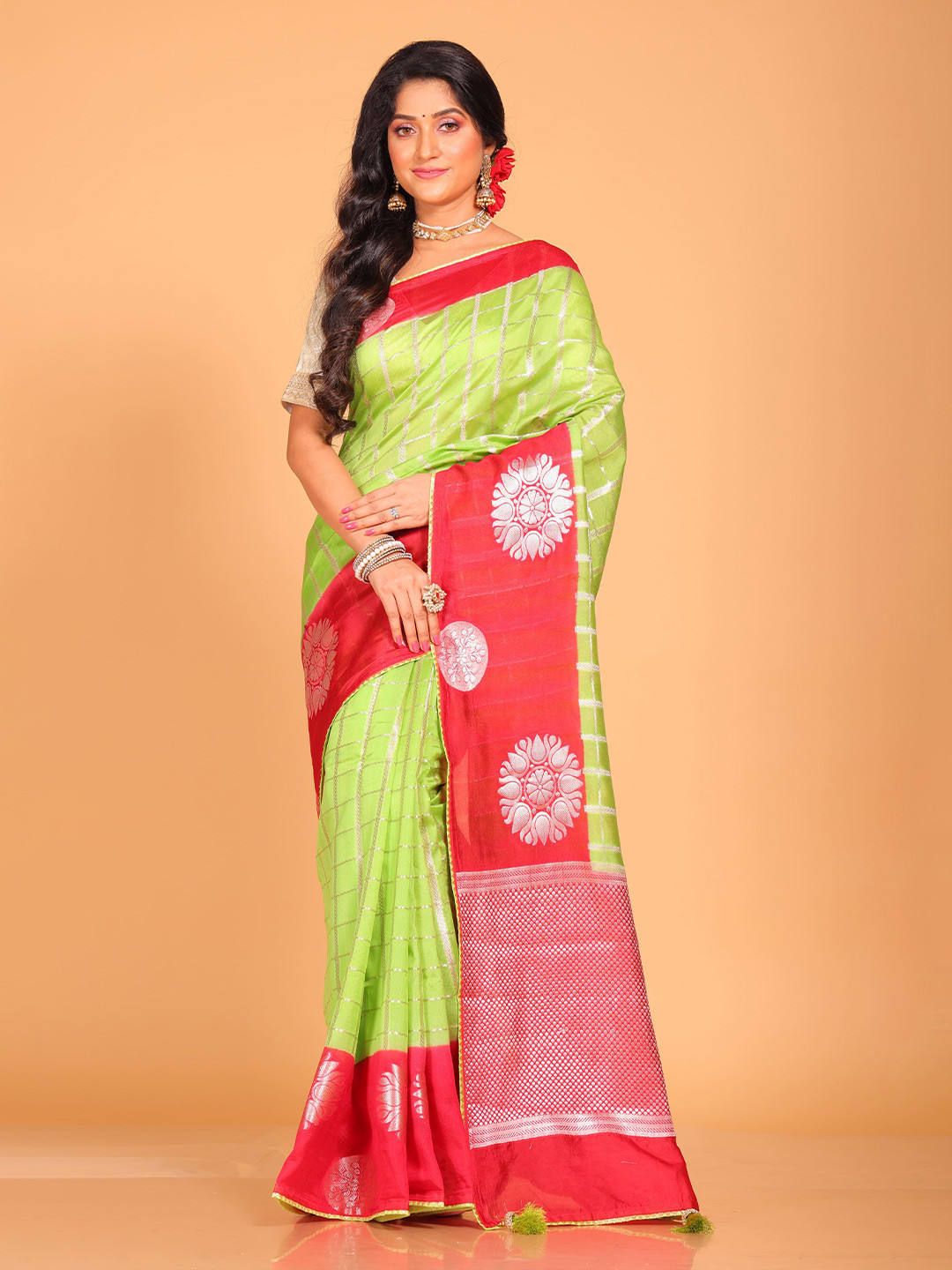 Morchari Ethnic Motifs Zari Multicolor Saree
