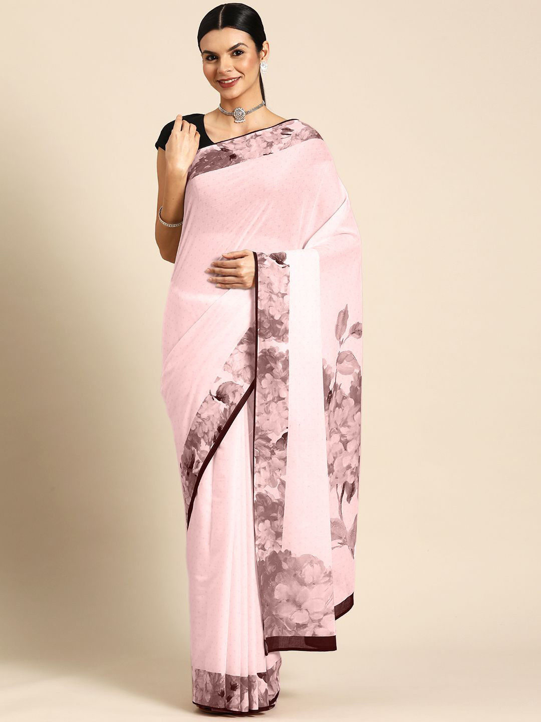 BUTA BUTI Pink Color Floral Printed Saree