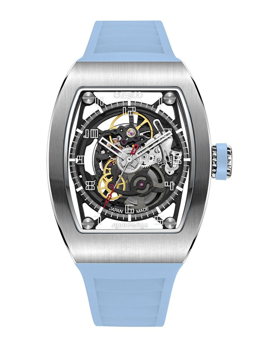 ZEROO Unisex Skeleton Dial & Leather Straps Analogue Automatic Watch ZM002SLB