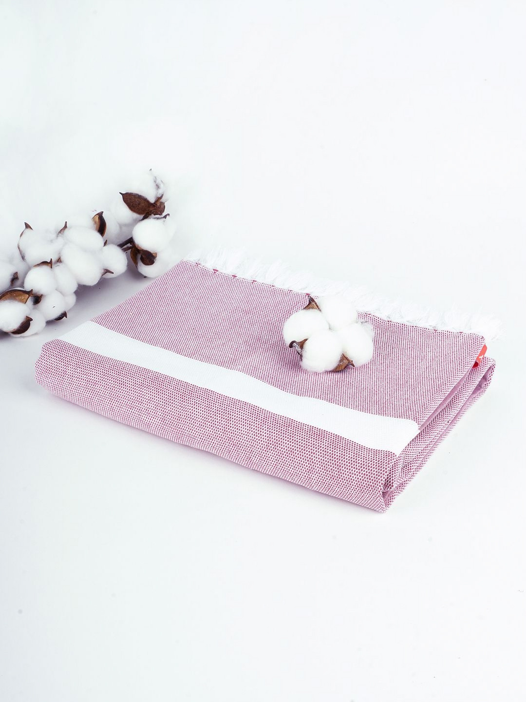 Thirsty Towel Pink & White Printed Pure Cotton 225 GSM Cambric Bath Towel