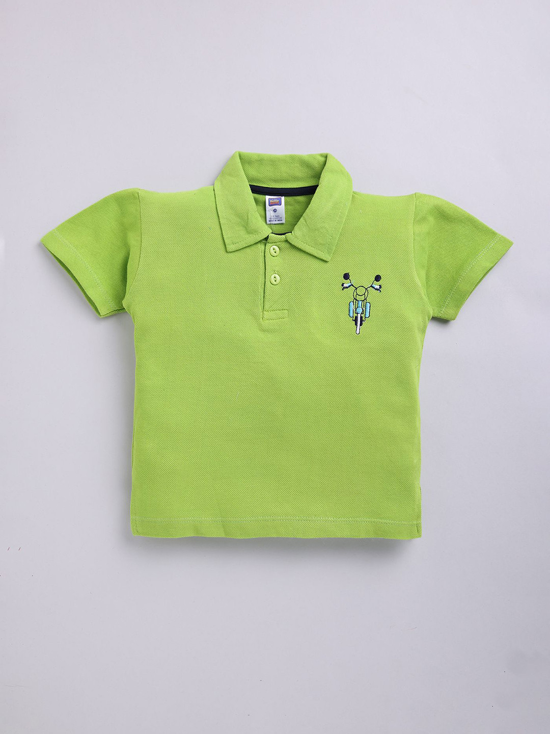 Nottie Planet Boys Solid Polo Collar Cotton T-Shirt