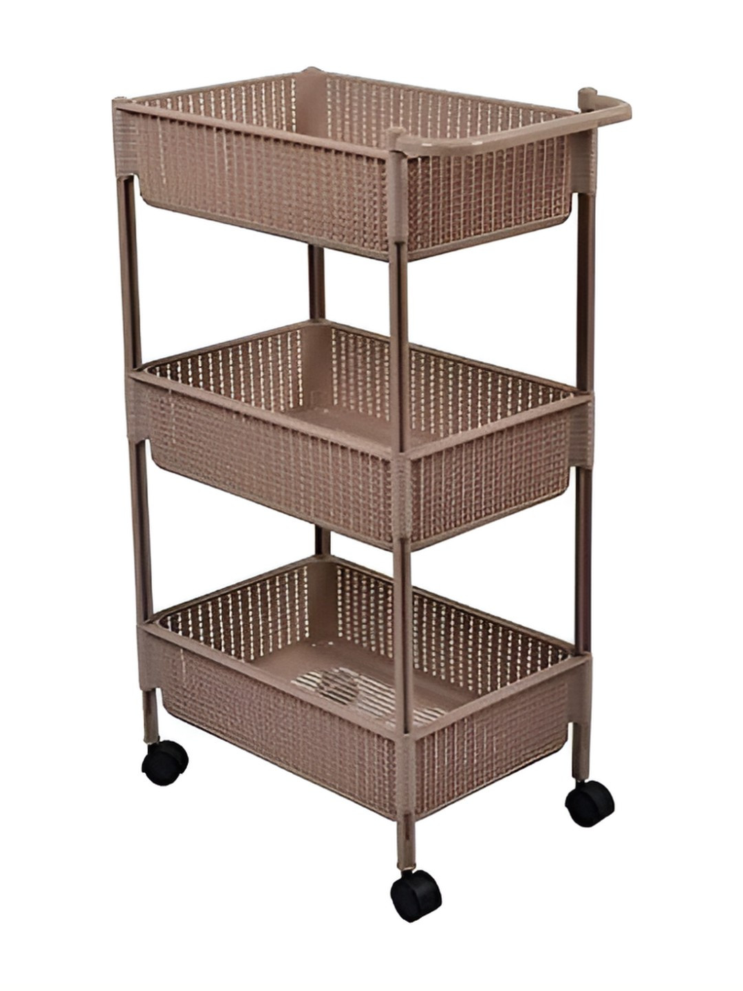 Nayasa Brown Rope Multipurpose Trolley Basket With Wheels