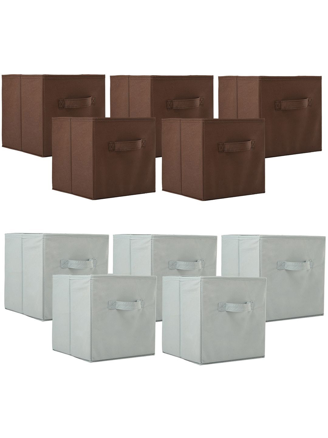 Kuber Industries Brown & Grey 10 Pieces Drawer Organisers