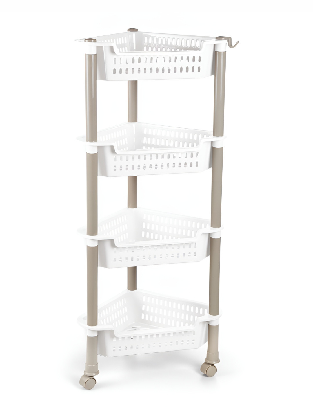 Nayasa White Multipurpose 4-Shelf Corner Storage Rack