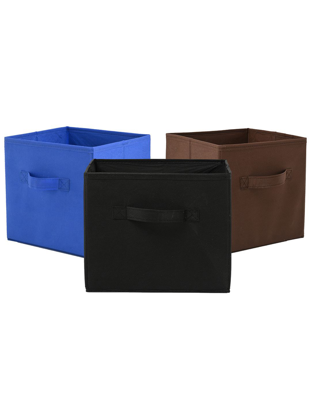 Kuber Industries Black & Blue 3 Pieces Drawer Organisers