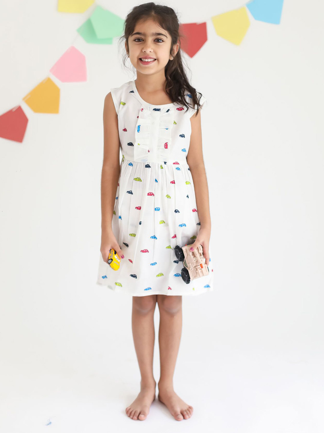 Klingaru Girls Conversational Print Fit & Flare Dress