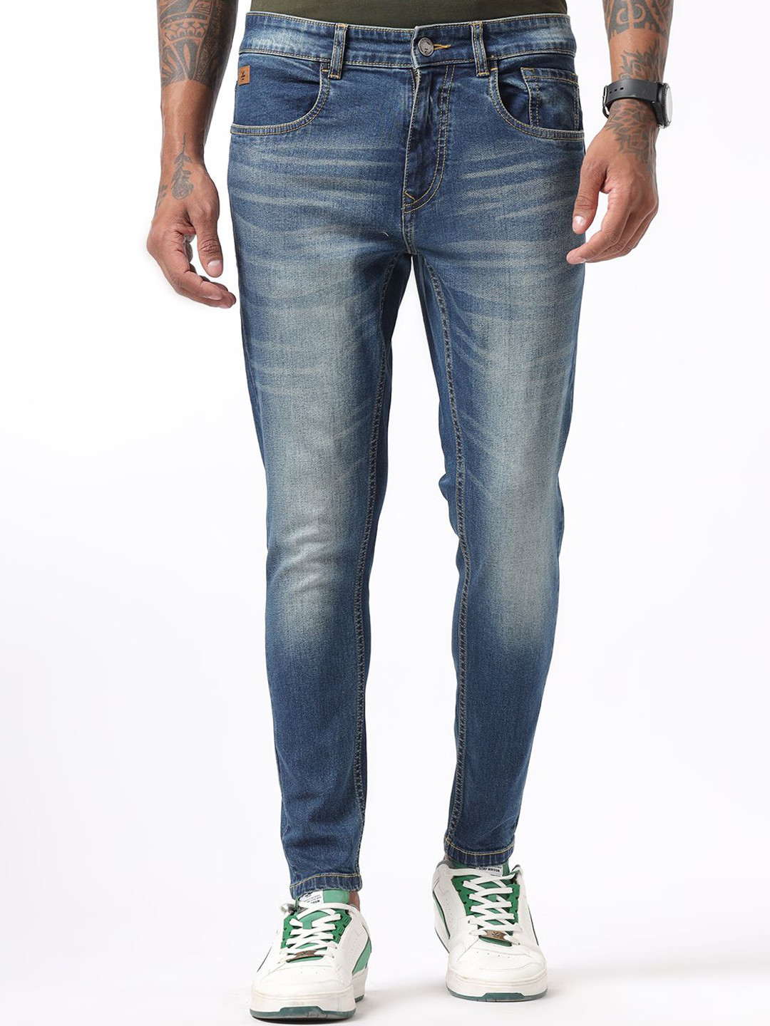 WROGN Men Comfort Skinny Fit Heavy Fade Jeans