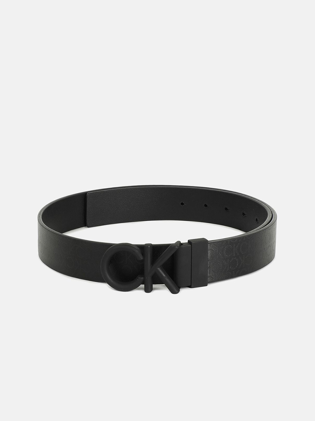 Calvin Klein Men Textured Leather Push Pin Casual Belt