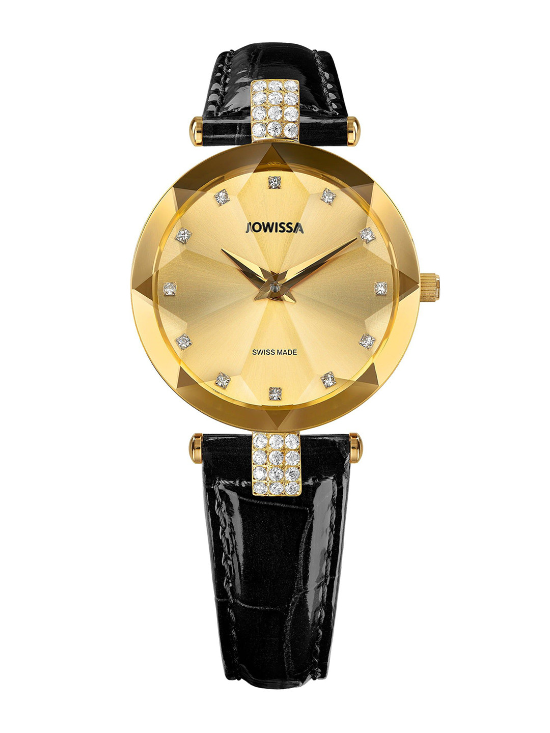 JOWISSA Women Swiss Made Facet Strass Quartz Dial Analog Watch J5.615.M