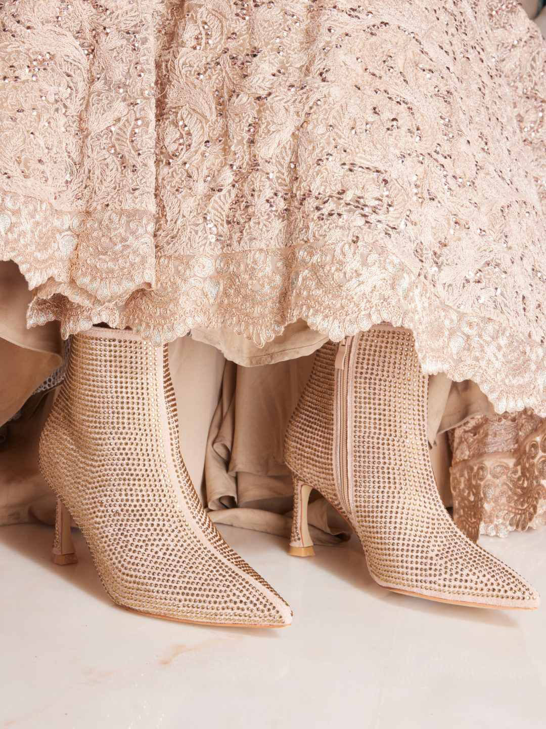 CAI Gold Glitter Boots