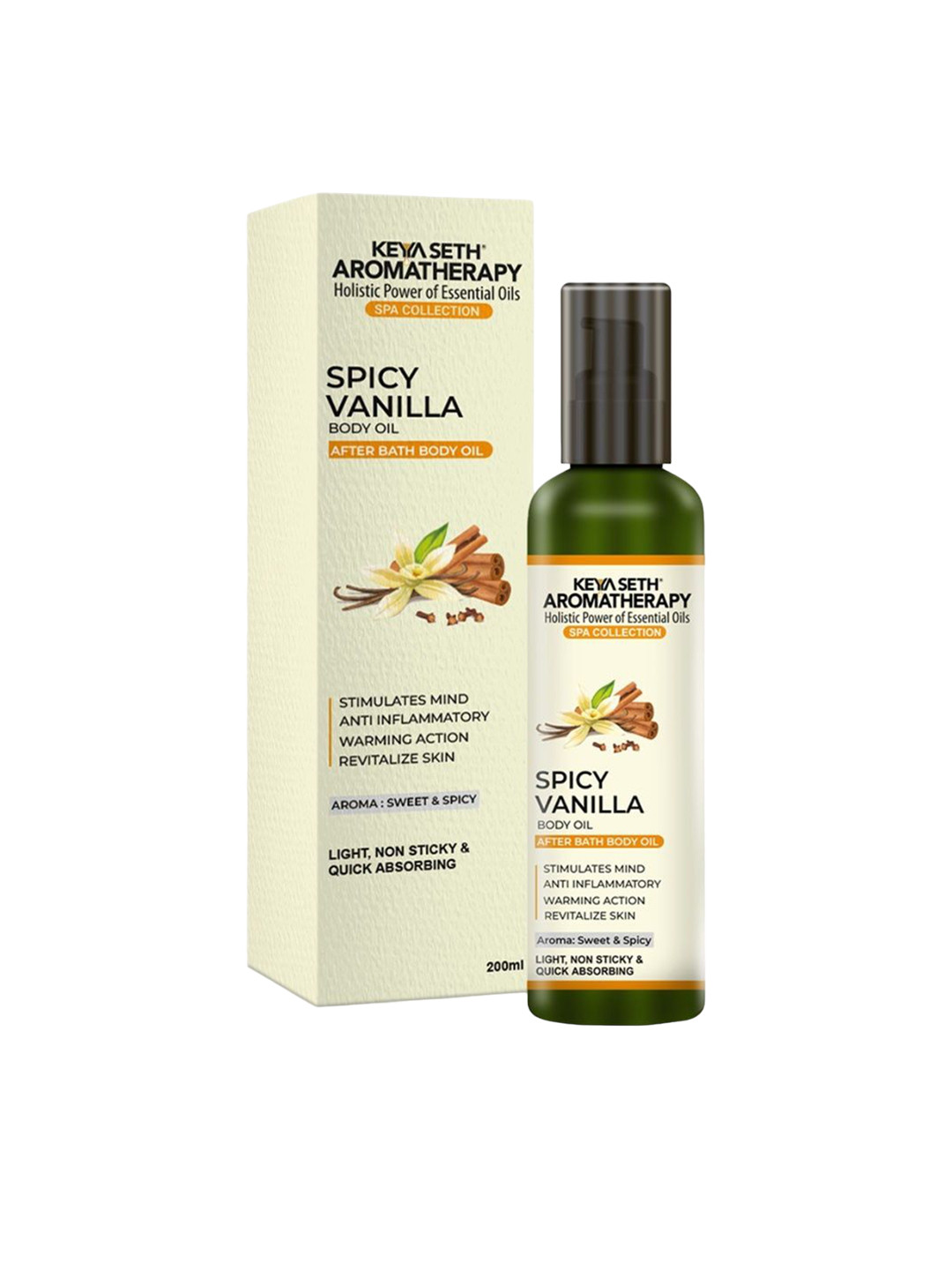 KEYA SETH AROMATHERAPY  Aromatherapy Spicy Vanilla Non-Sticky After Bath Body Oil 200ml