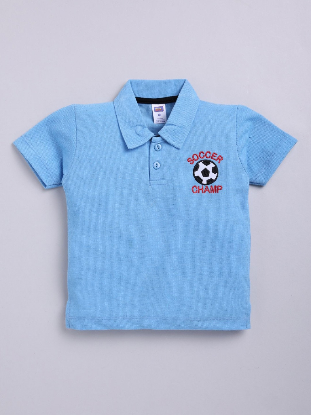 Nottie Planet Boys Solid Polo Collar Cotton T-Shirt