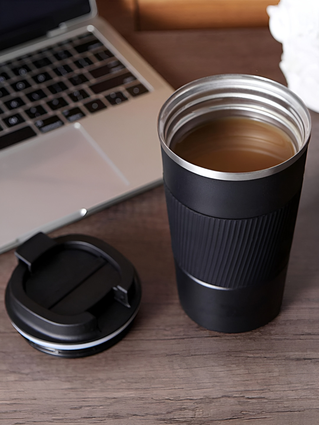 Aura Black Stainless Steel Matte Mugs 510 ml