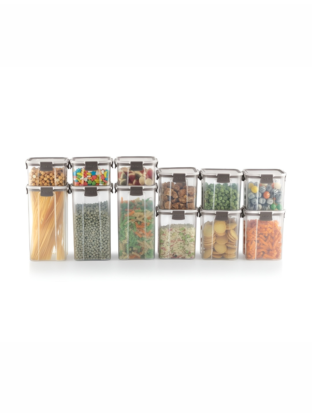 Magnus Modulock Grey Plastic Air Tight 12 Piece Clip-On Jar