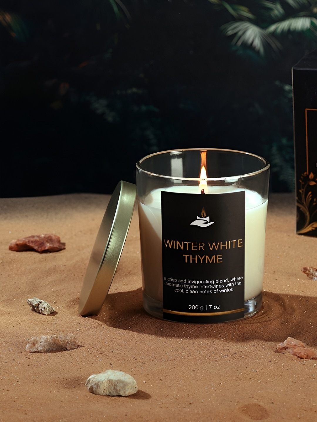 Parkash Candles White & Gold-Toned Winter White Theme Jar Candle