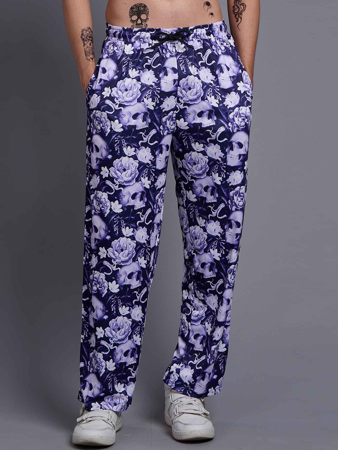 GO DEVIL Men Printed Original Loose Fit High-Rise Trousers