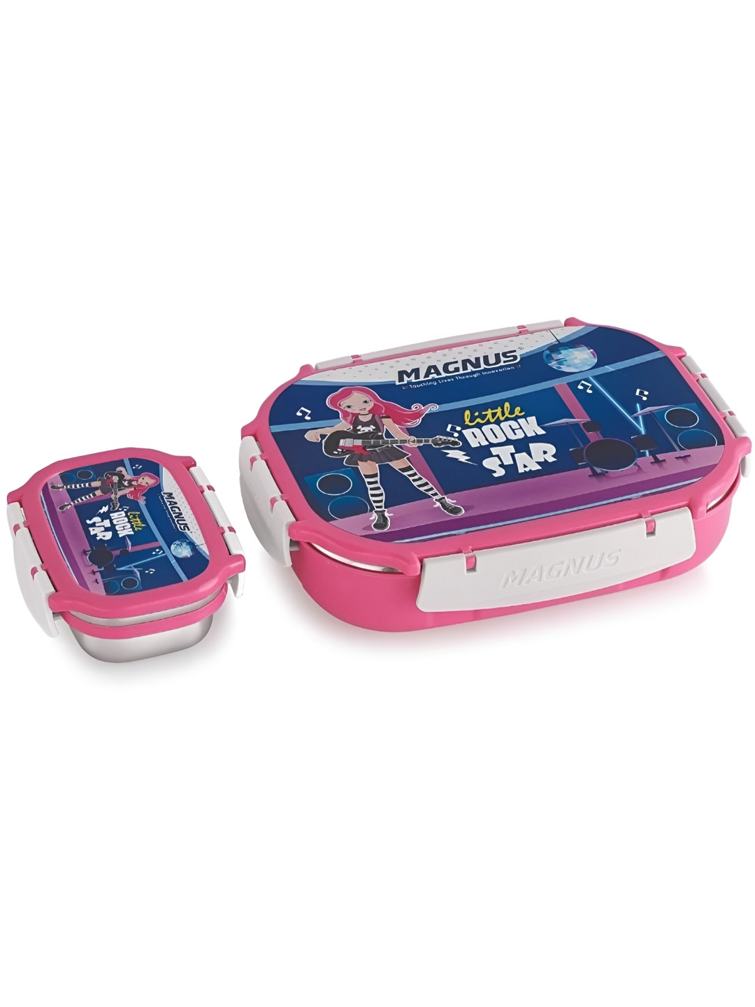 MAGNUS Pink & Blue 2 Pieces Stainless Steel Lunch Box
