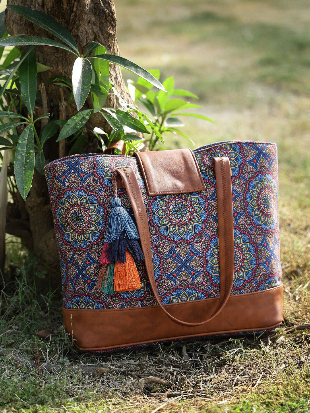 Anekaant Tribal Mandala Printed Polycotton Tote Bag