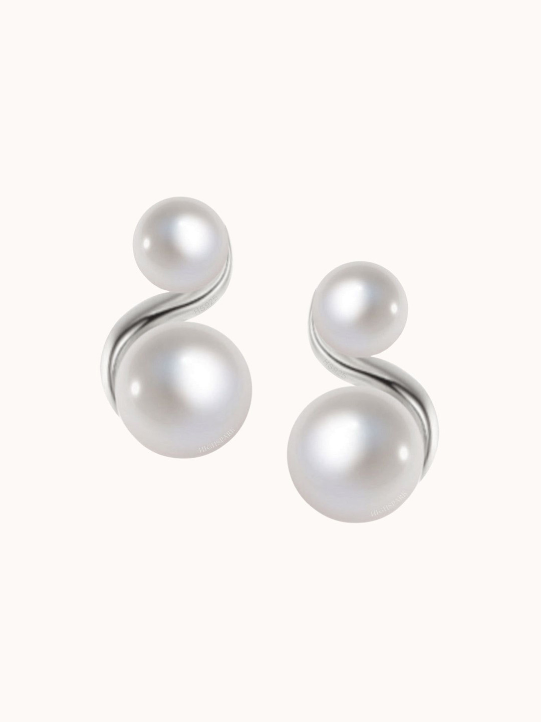 HighSpark 925 Sterling Silver Pearls Studs Earrings