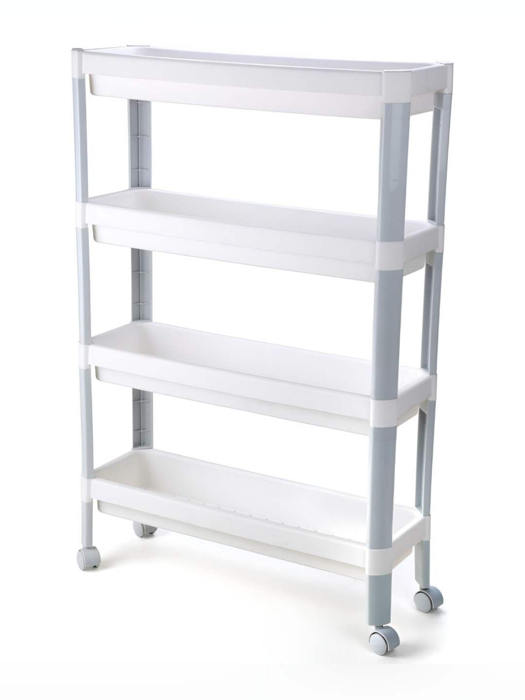 Nayasa Slim White 4-Shelf Multipurpose Plastic Trolley