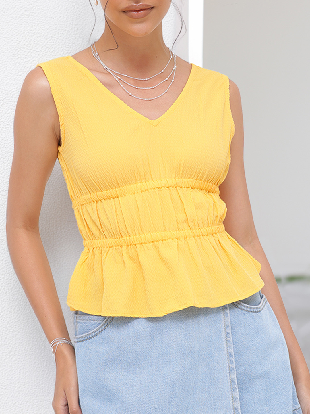 DressBerry Seersucker Cinched In Top