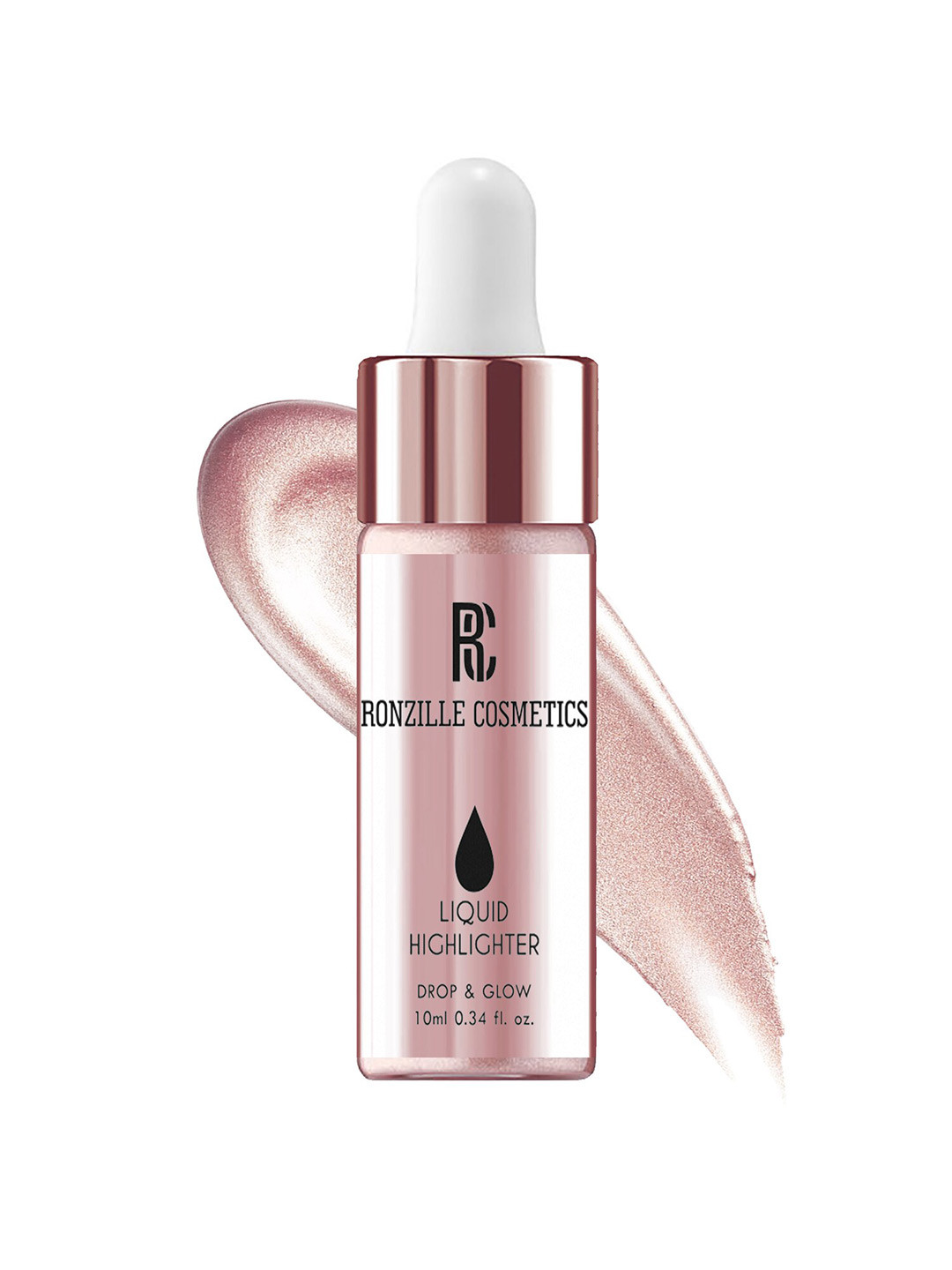 Ronzille Drop & Glow Liquid Illuminator Face & Body Highlighter 10ml - Rose Gold 04