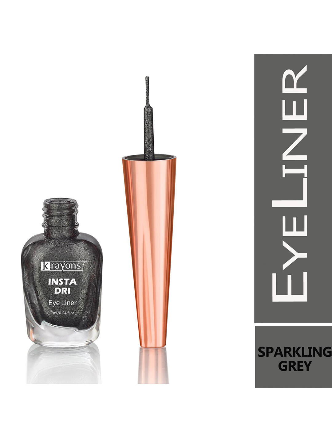 krayons Insta Dri Long-Lasting Smudge-Proof Sparkling Eyeliner 7ml - Grey 02