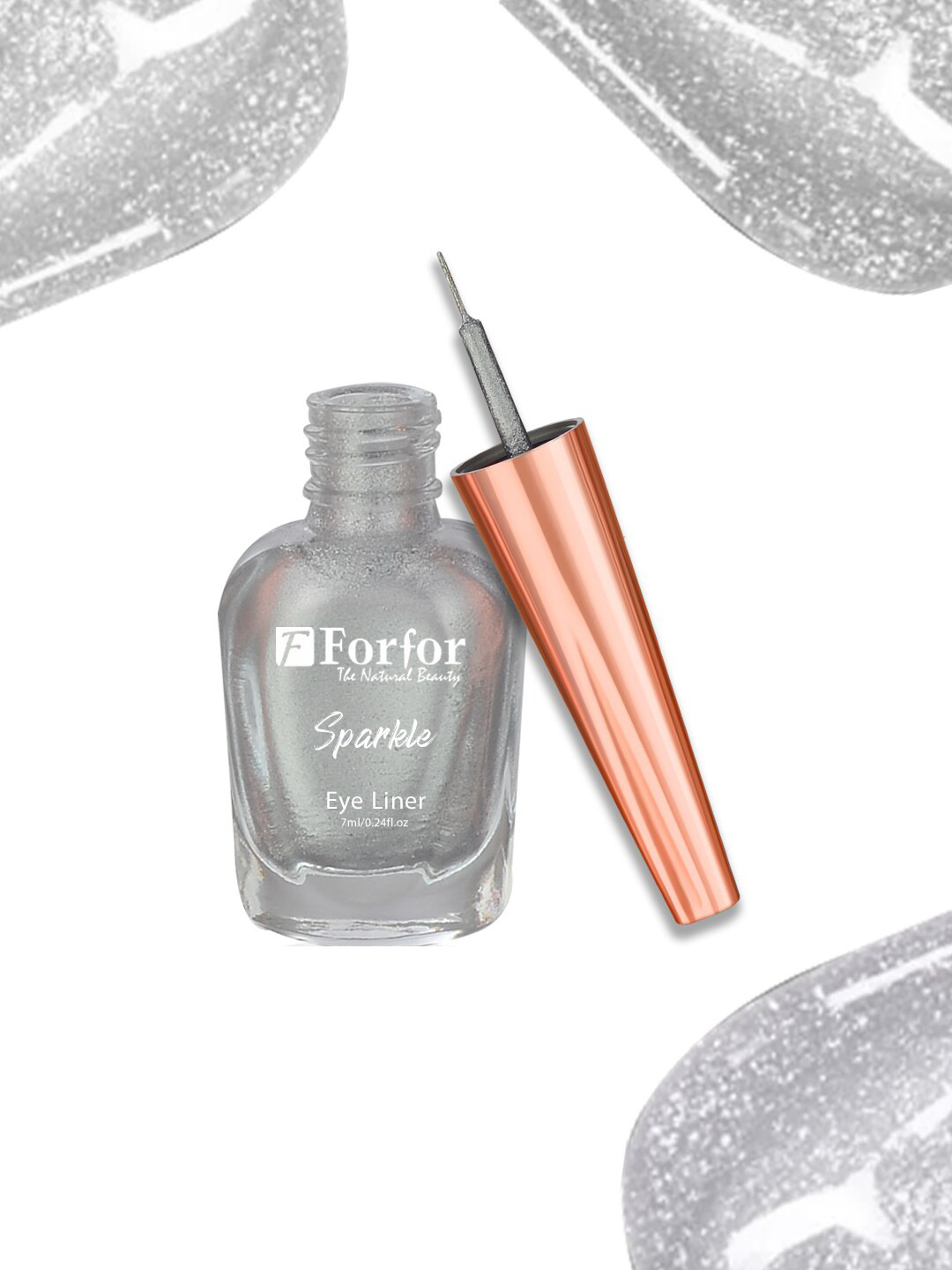 FORFOR Sparkle & Glitter Smudge Proof Liquid Eyeliner - 7ml - Silver 05