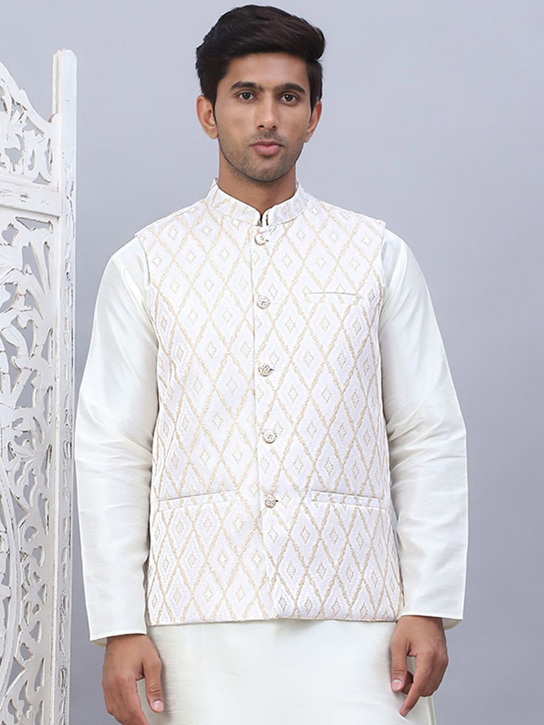 Jompers Embossed Nehru Jackets