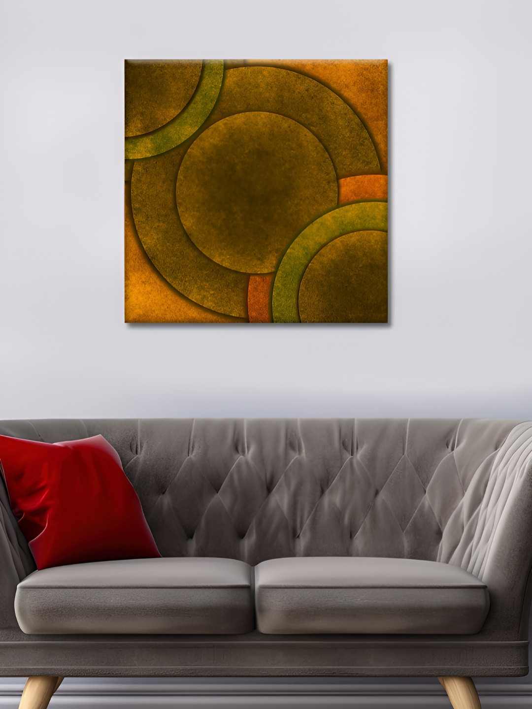 OLIVE TREE Brown & Green 1 Piece Abstract Wall Art