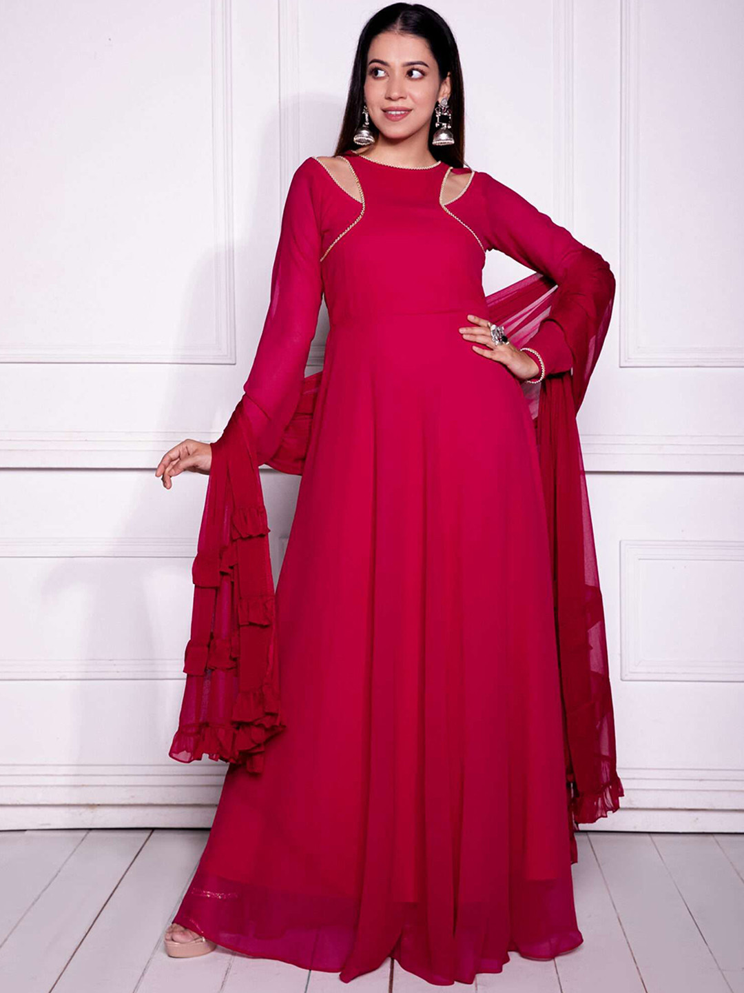 Fusionic Gown Maxi Ethnic Dress With Duppatta