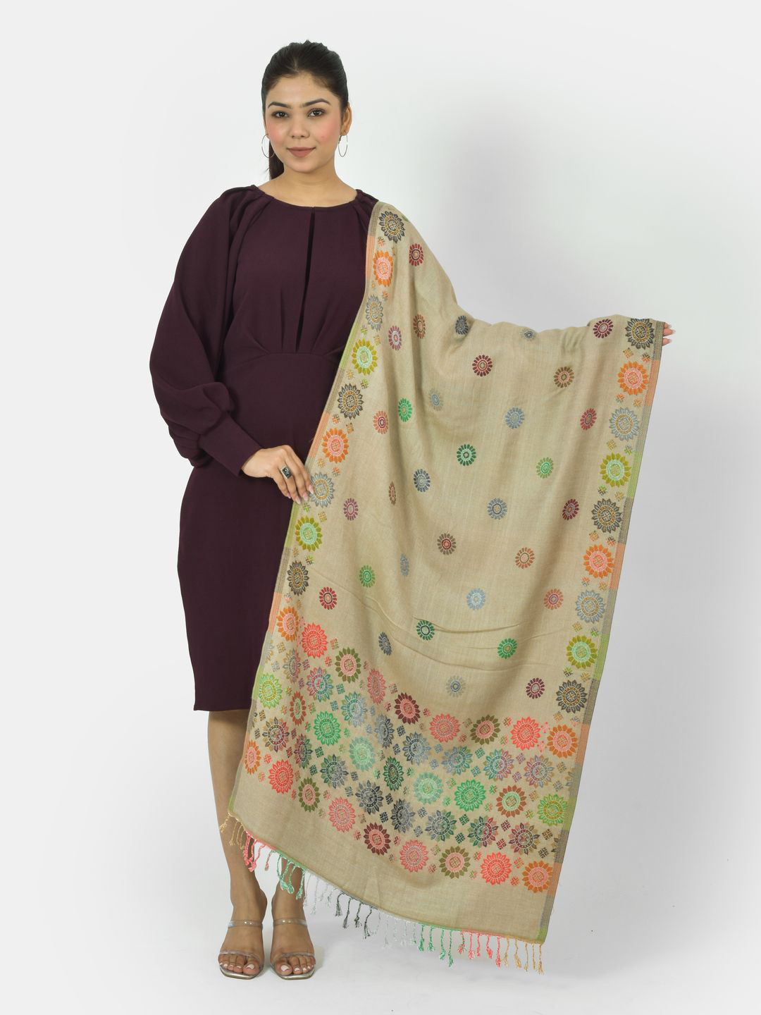 BAISA Unisex Woven Design Tasselled Stole