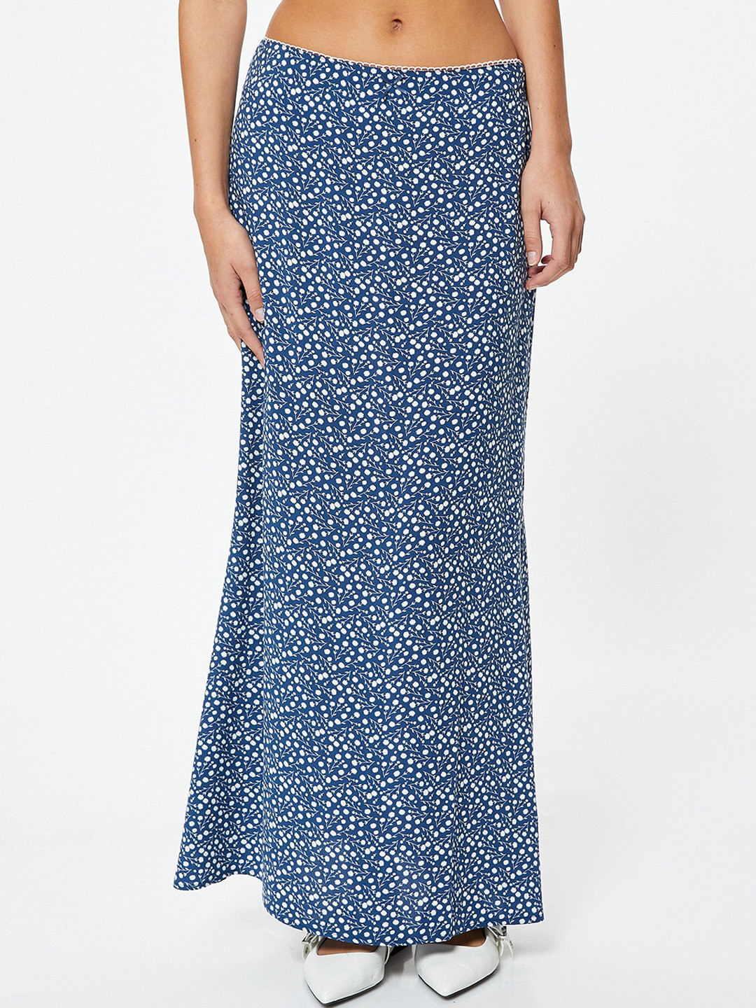 Koton  Printed Viscose Rayon Flared Maxi Skirt