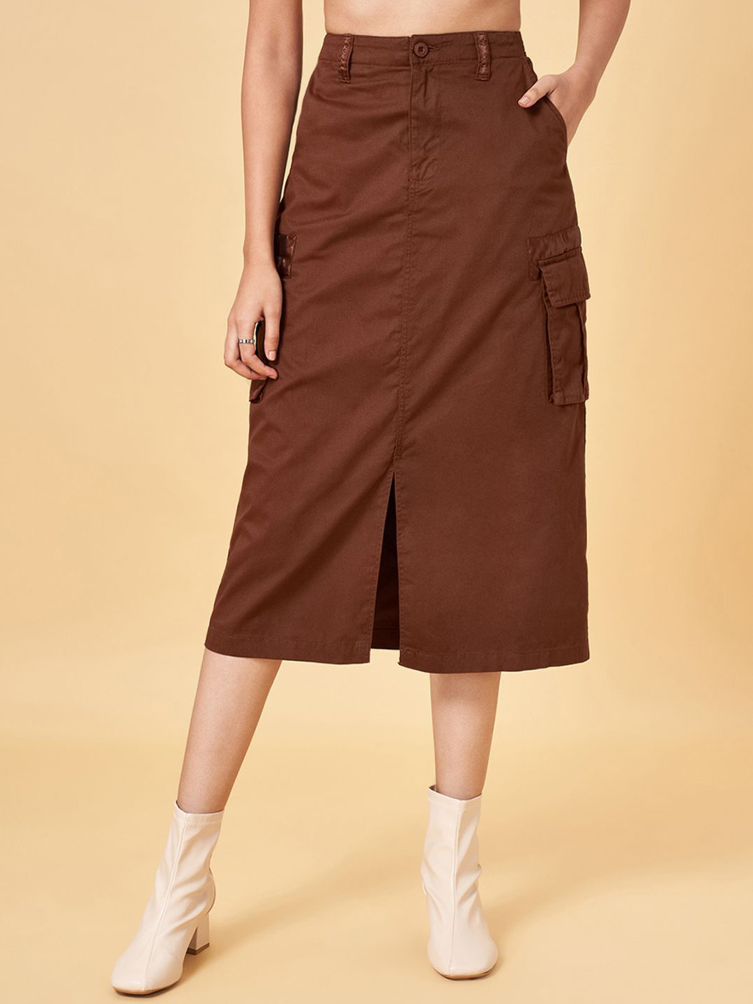 SF JEANS by Pantaloons Women Front Slit Cargo Skirts