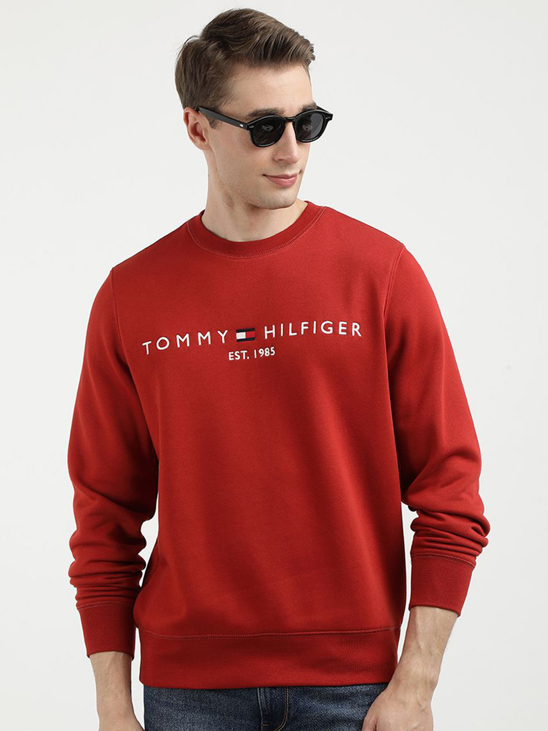 Tommy Hilfiger Men Embroidered Brand Logo Knitted Sweatshirt