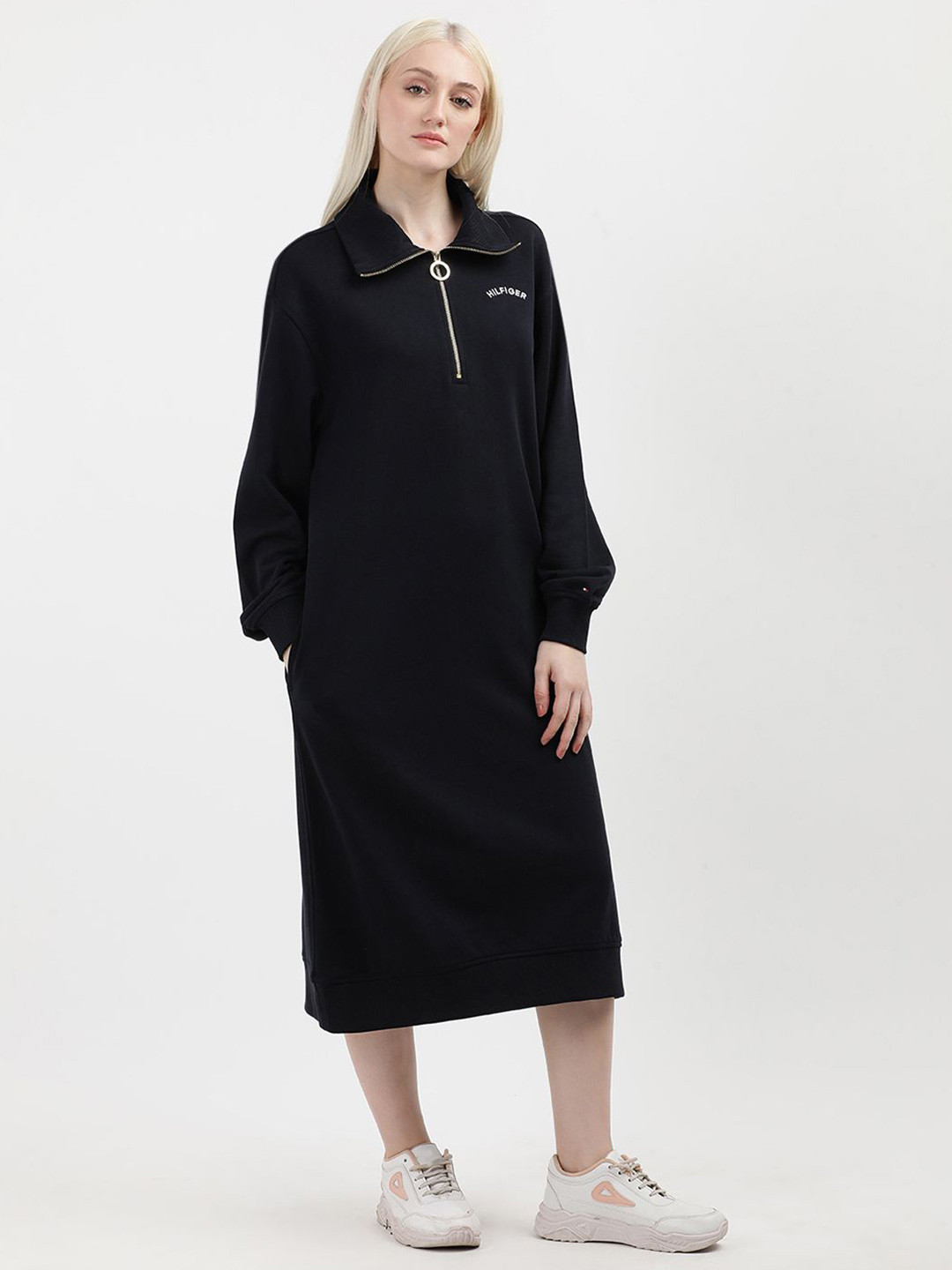 Tommy Hilfiger Mock Neck T-shirt Midi Dress